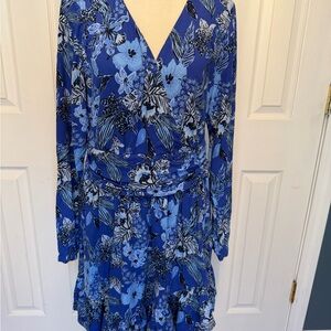 Lilly Pulitzer Blue Floral Long Sleeve Romper